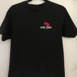 black yours truly Phora shortsleeve tshirt